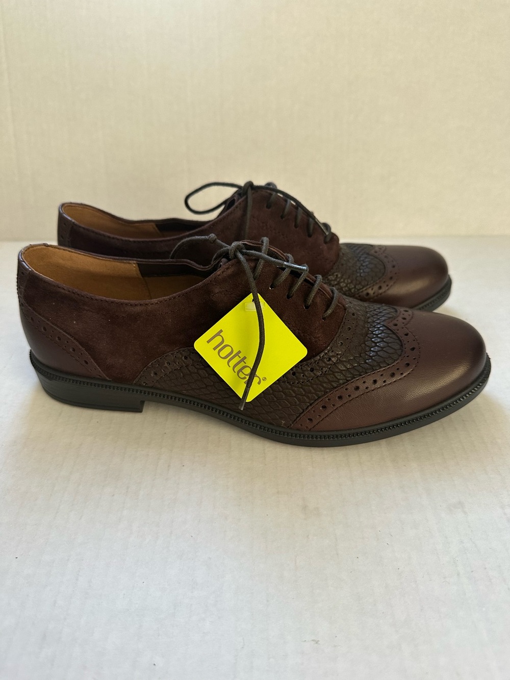 Hotter Shoes Womens UK 7 US 9 Brown 'Village' Leather Suede Oxford Brogues